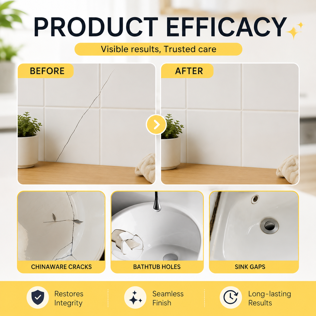 Quick Drying Tile Repair Glue Kit for Wall and Floor Cracks