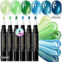 6 Colors Cat Eye One-Step Gel Pens -G