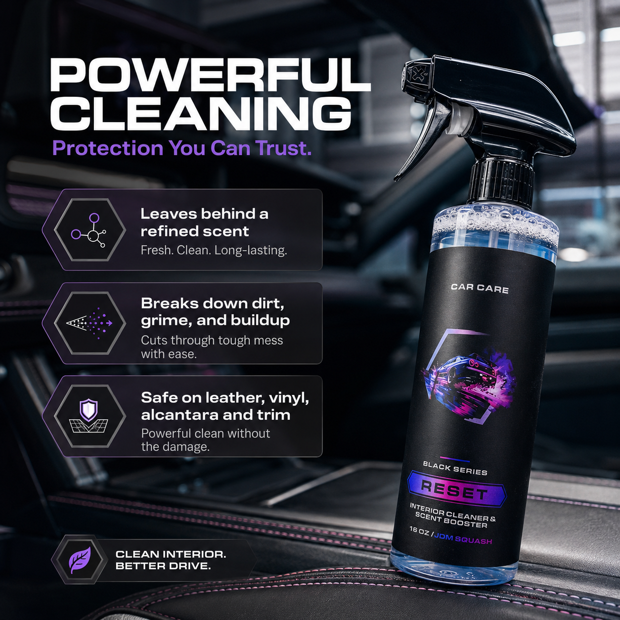 Deep Cleaning Car Interior Cleaner for All Surfaces