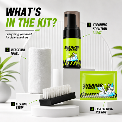 Complete Shoe Cleaning and Care Kit with Brushes and Stain Removal Wipes