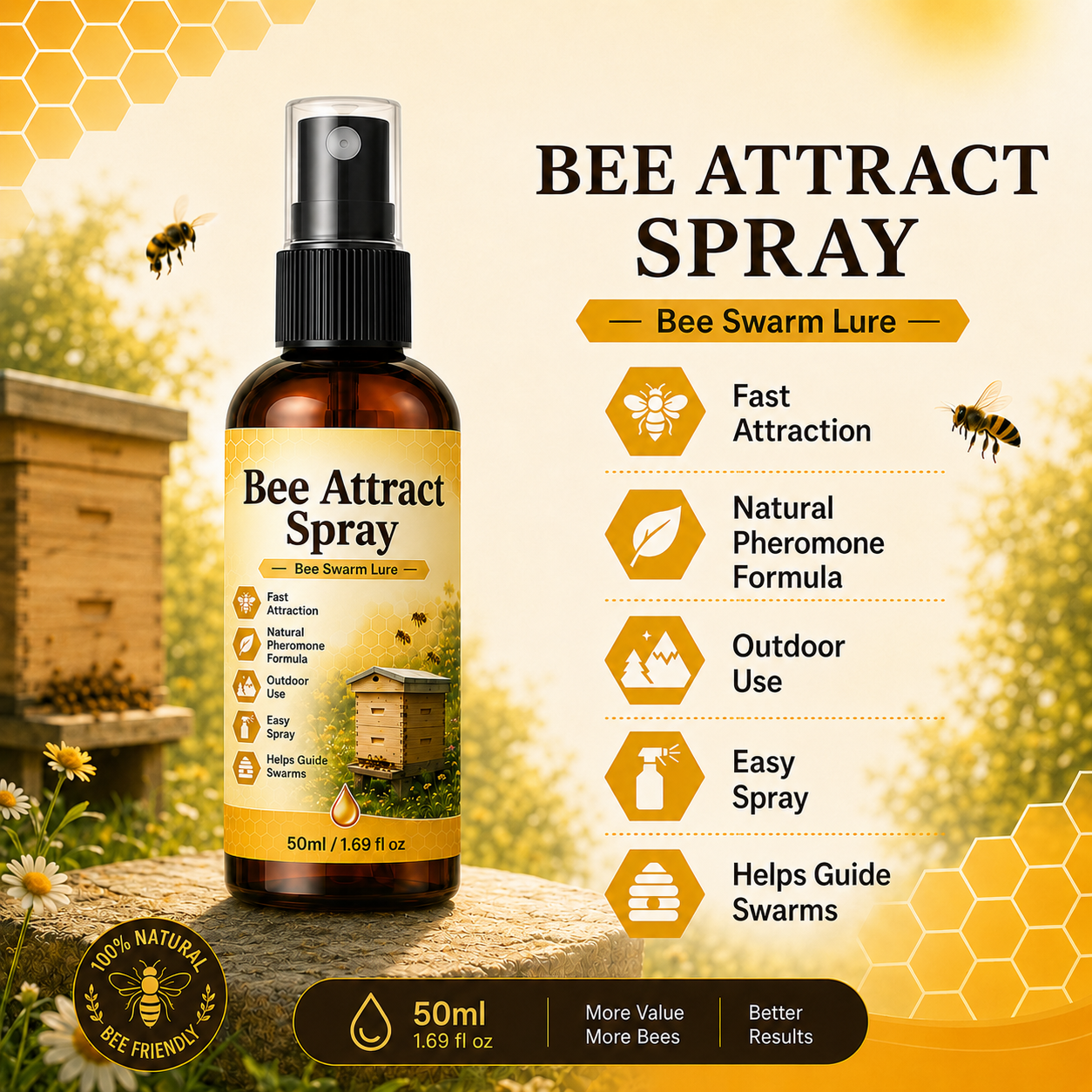 Natural Outdoor Bee Attractant Spray