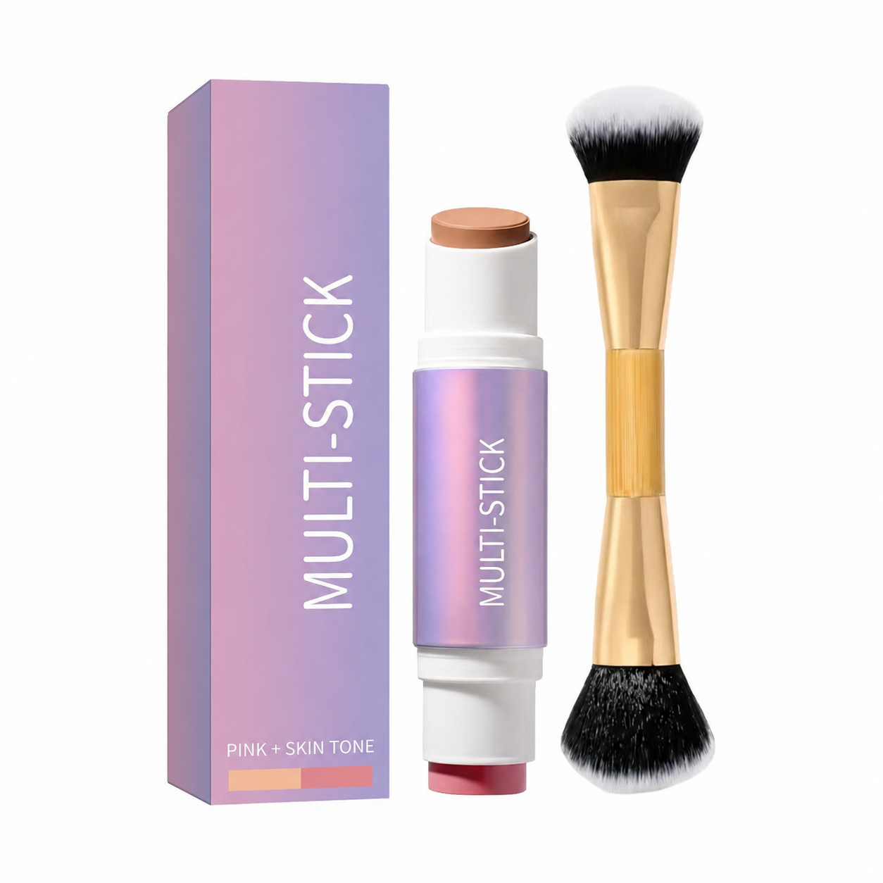 Double Ended Cream Blush and Bronzer Stick with Brush