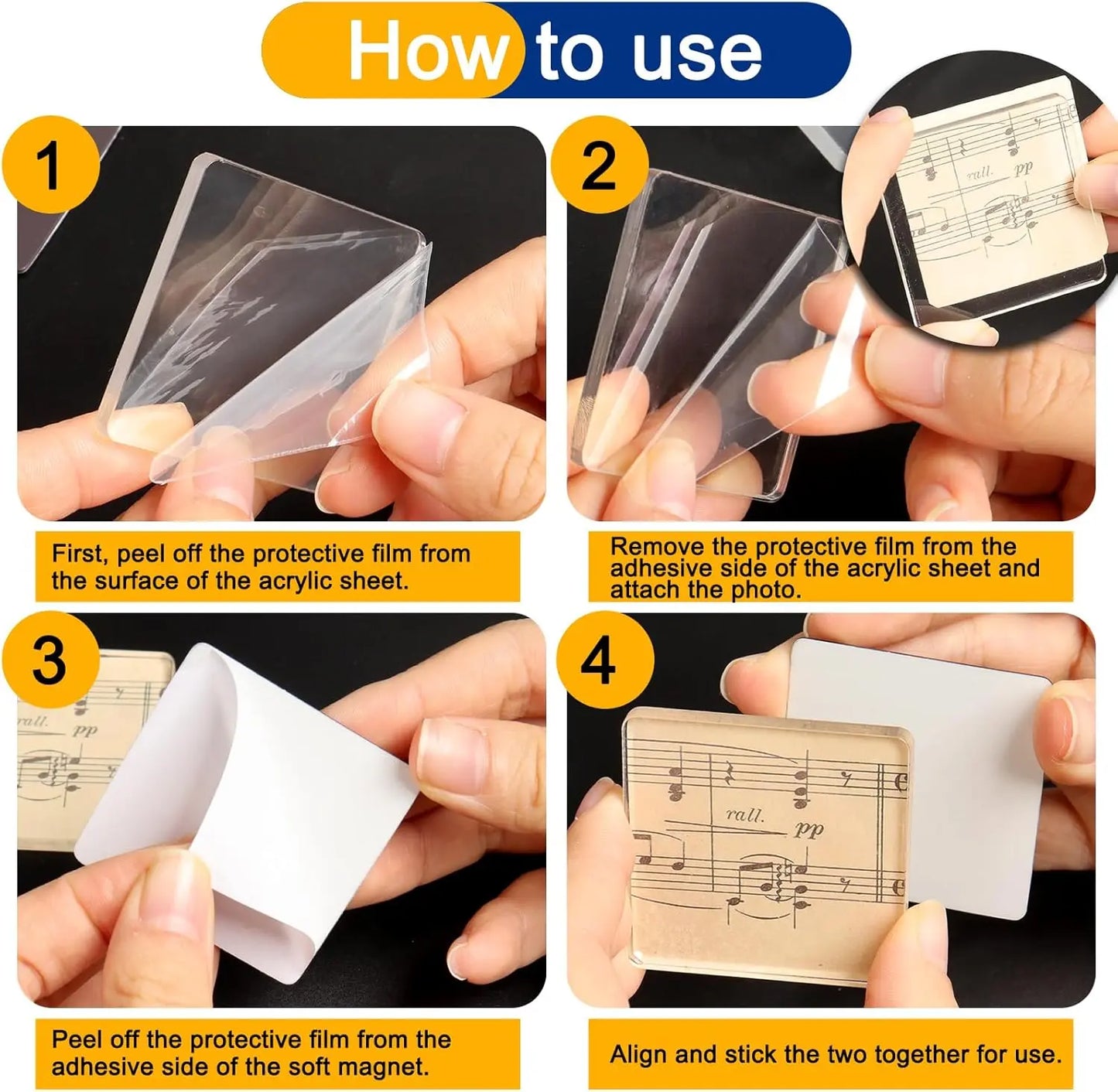 Magnetic Photo Frames 2x2 Acrylic DIY Magnets for Crafts and Decor