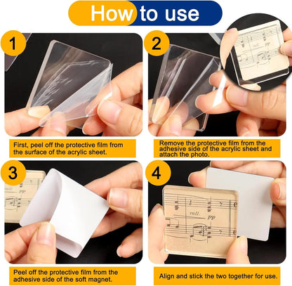 Magnetic Photo Frames 2x2 Acrylic DIY Magnets for Crafts and Decor
