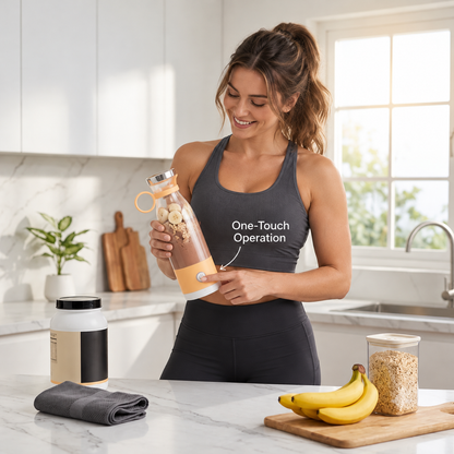 🥤 Portable Blend & Go Smoothie Bottle – One-Touch Shakes Anywhere