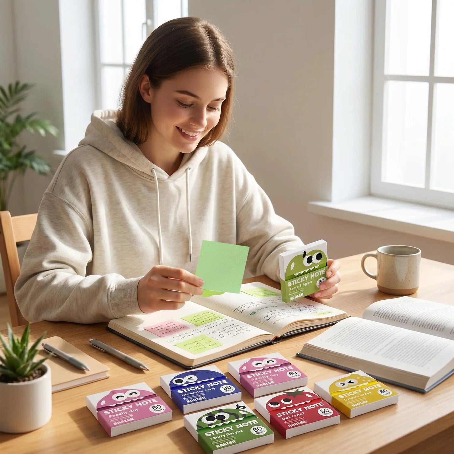 Transparent Pull-Out Sticky Notes Set - 12 Boxes, 960 Sheets