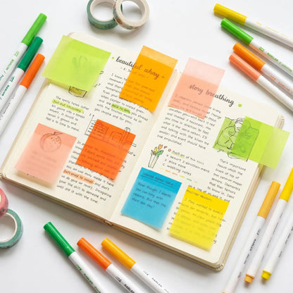 Transparent Pull-Out Sticky Notes Set - 12 Boxes, 960 Sheets