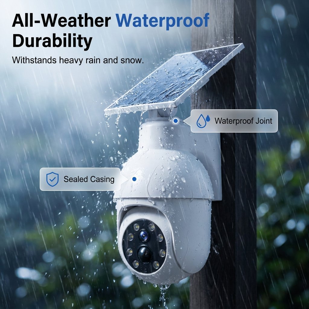⏰Smart AI Detection - Solar-Powered Simulated Surveillance Camera Street Light