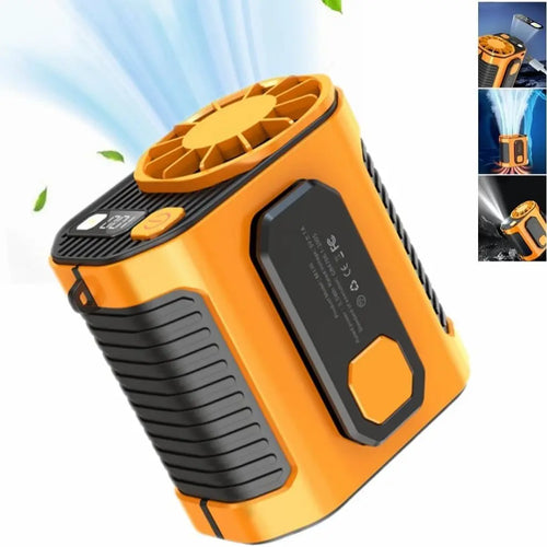 Portable Rechargeable Waist Fan with Power Bank & LED Light