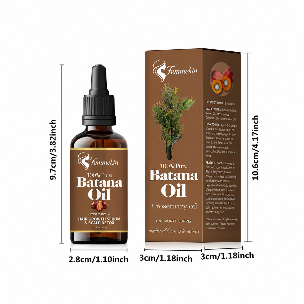 Femmekin Organic Batana Oil with Rosemary for Stronger Hair
