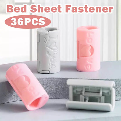 36 Counts Two-Speed Adjustment Sheet Grippers – Anti-Slip Clips for Beds Prevent Sliding Falling Out – Random Colors
