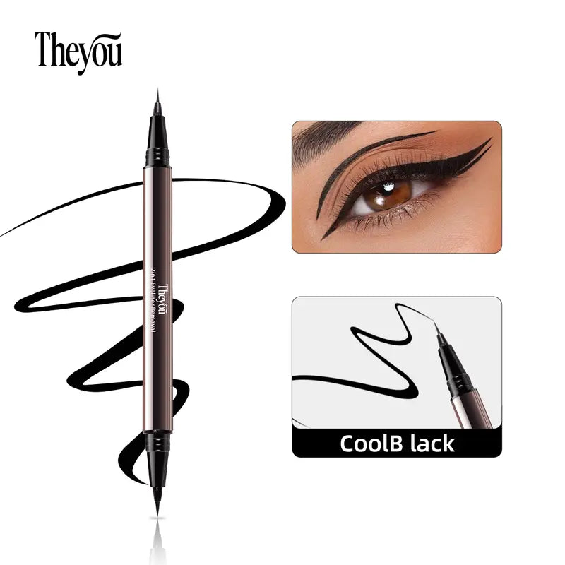 Ultra-Smooth Creamy Liquid Eyeliner | 2-in-1Dual Tip I Weightless, Waterproof & 24H Long-Lasting