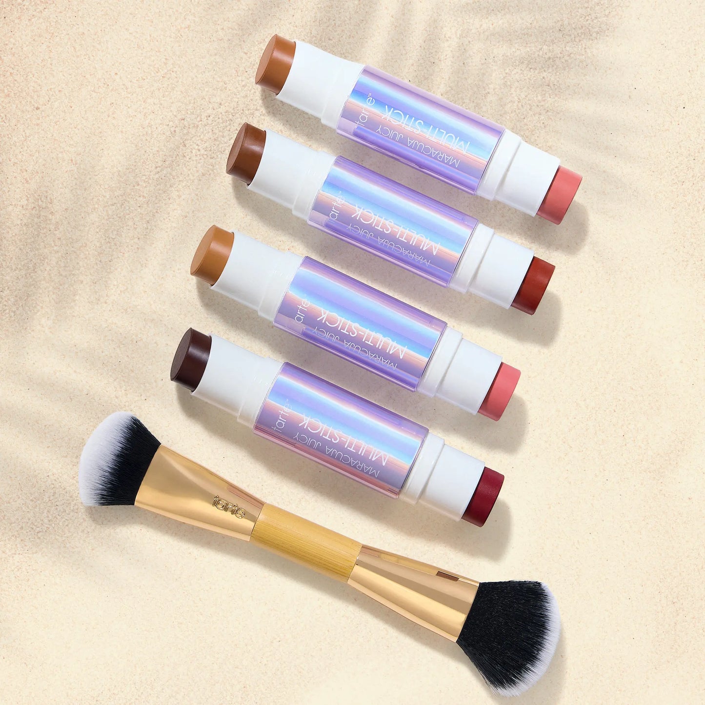 tarte maracuja juicy multi-stick + brush - double-ended cream blush & bronzer stick