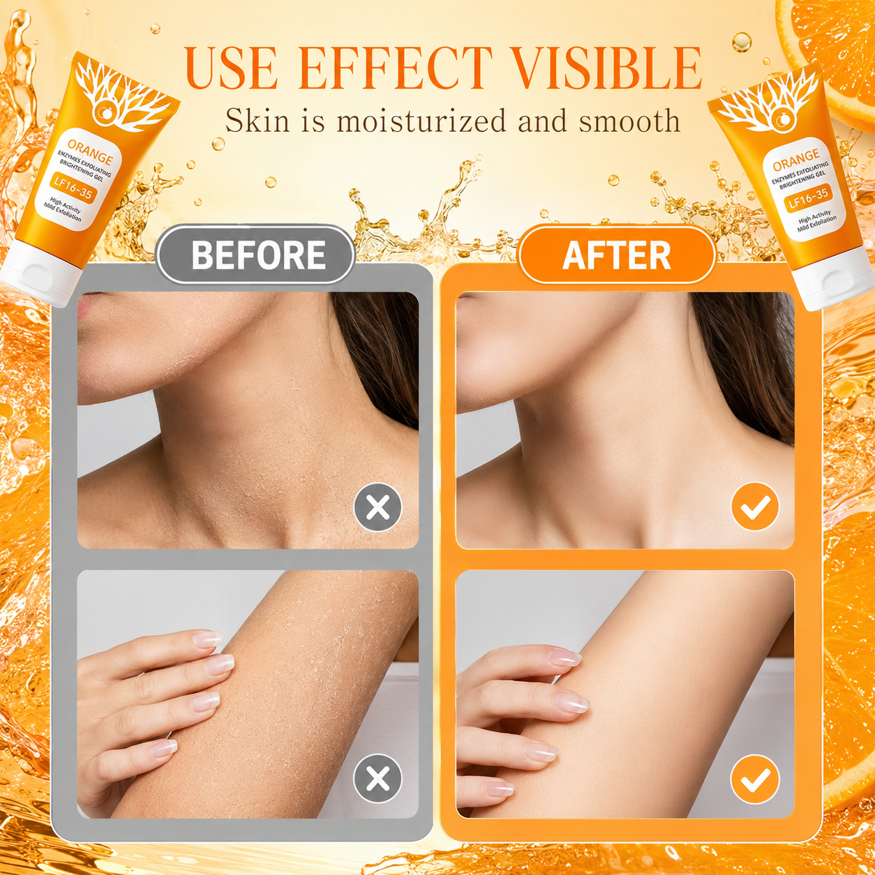 Orange Exfoliating Face and Body Gel Scrub