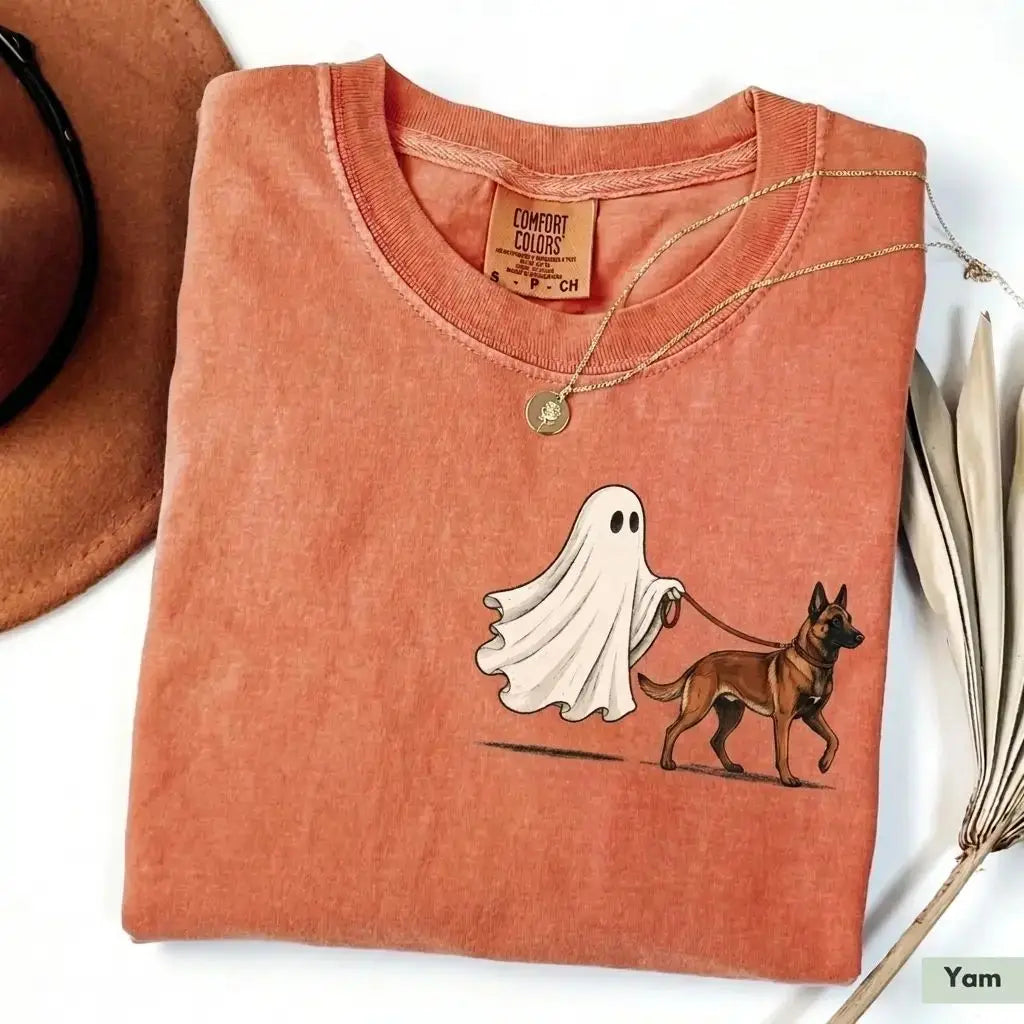 Pet Ghost Walking Dog Halloween Shirt