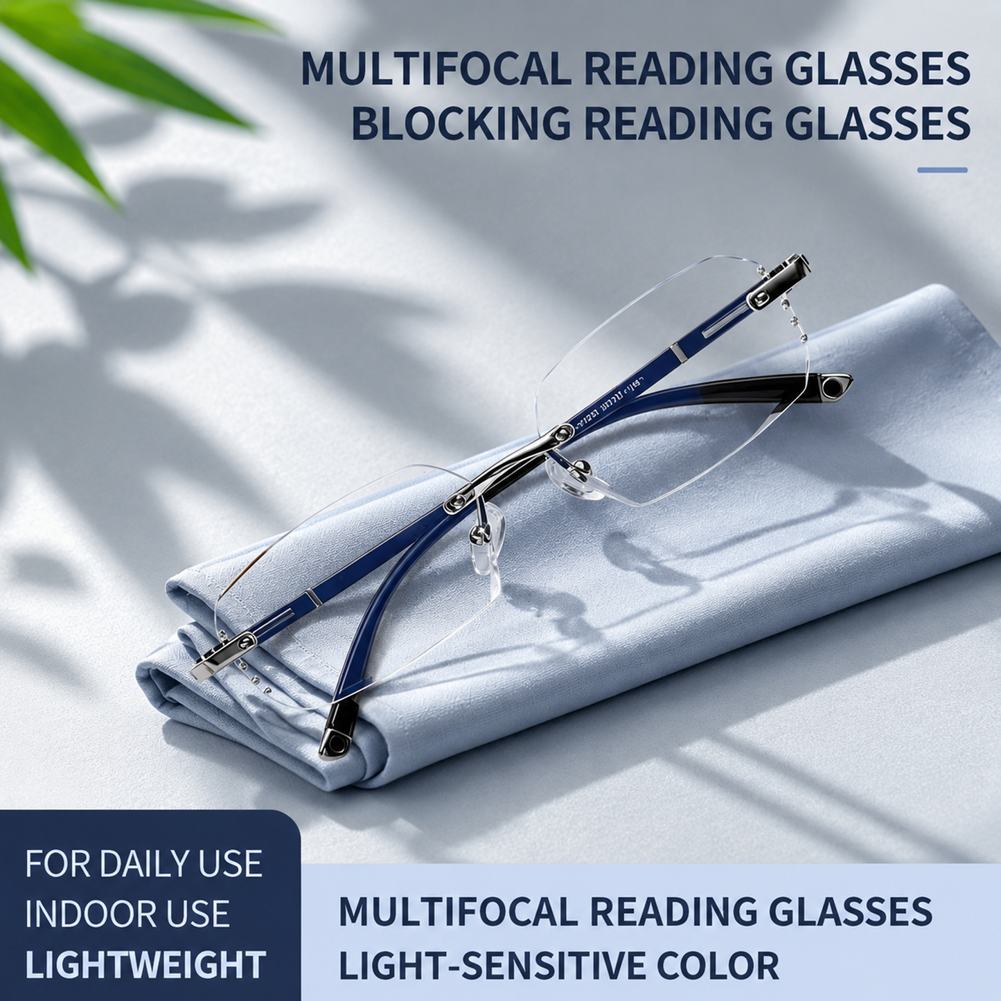 Frameless Diamond Cut Blue Light Reading Glasses For Men And Women