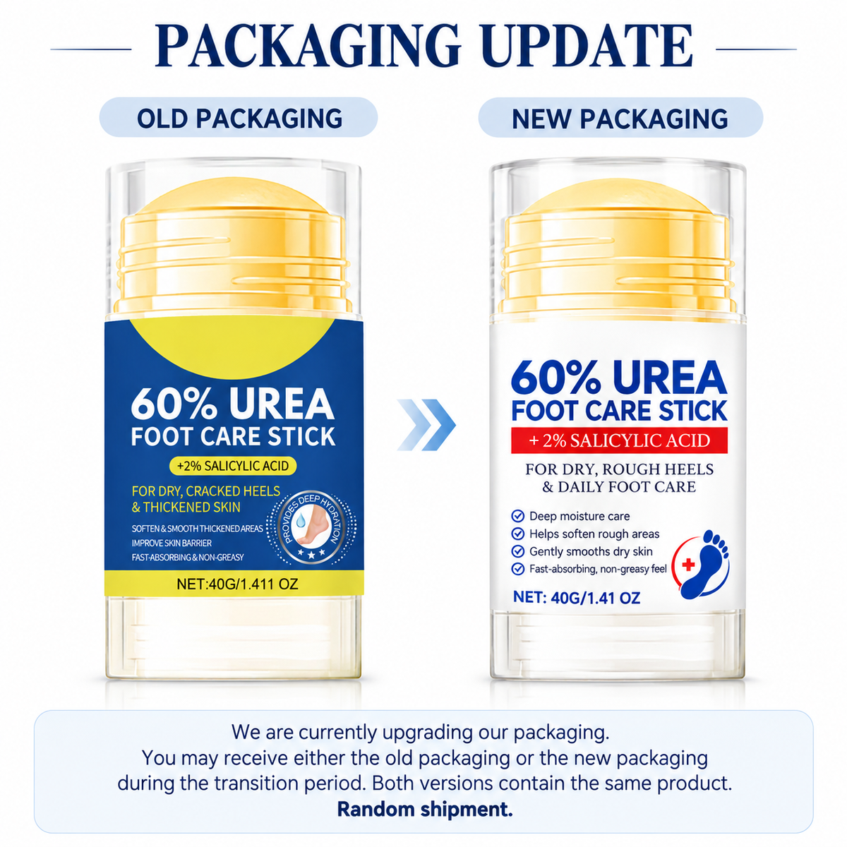 40g Urea Foot Care Stick, Moisturizing Hydrating Foot Care Cream