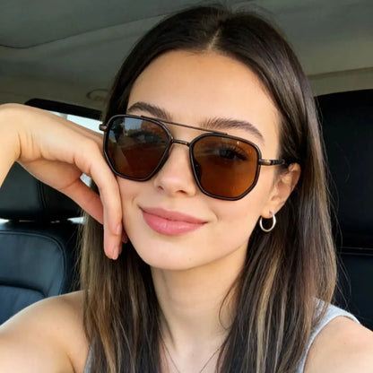 Retro Double Bridge Sunglasses Lightweight UV Protection Travel Style Gift Unisex