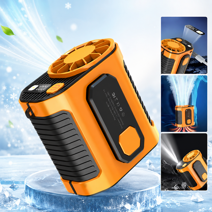 Portable Rechargeable Waist Fan with Power Bank & LED Light