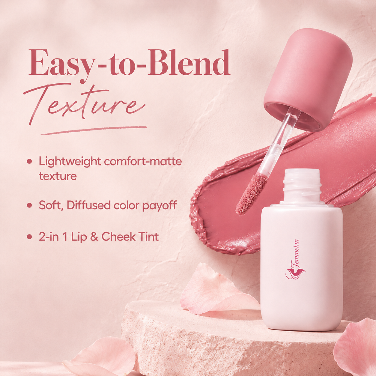 Soft Matte Nude Blur Lip Tint for Lips and Cheeks