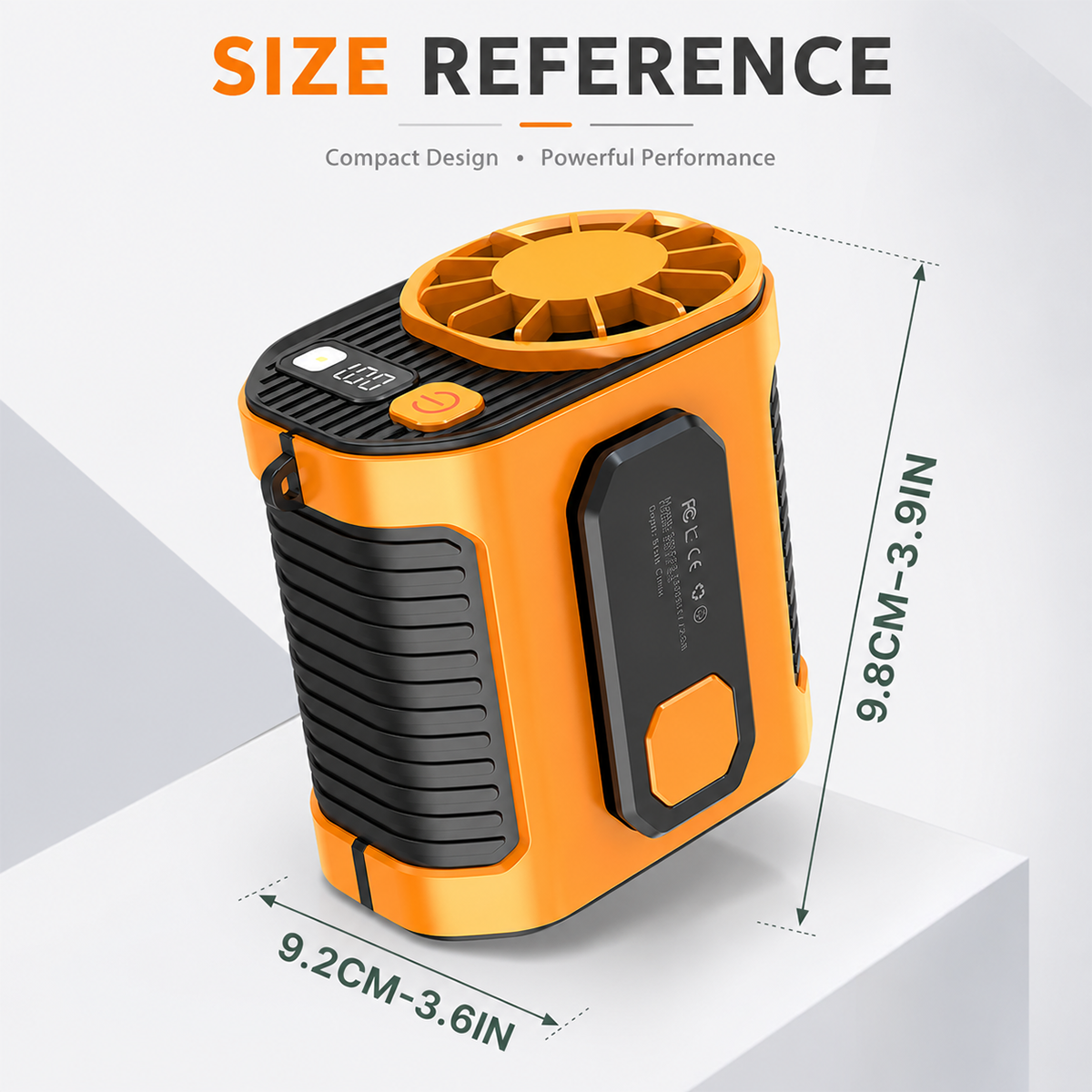 Portable Rechargeable Waist Fan with Power Bank & LED Light
