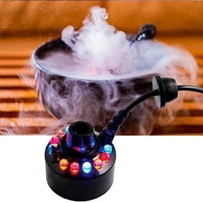 💨12-LED Ultrasonic Mist Maker Fogger – Creates cool mist & colourful light – Perfect for humidifiers, fountains or Halloween decor – runs quietly in water 💧✨