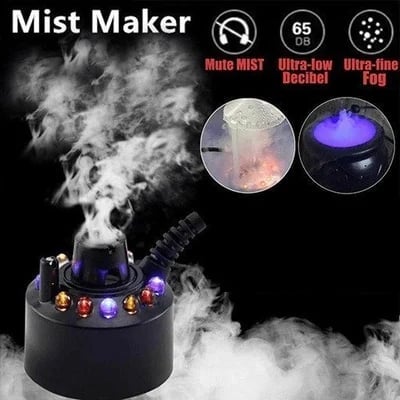 💨12-LED Ultrasonic Mist Maker Fogger – Creates cool mist & colourful light – Perfect for humidifiers, fountains or Halloween decor – runs quietly in water 💧✨