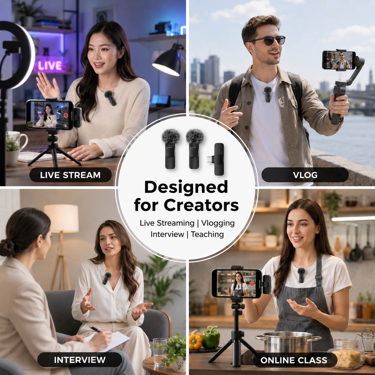 Wireless Lavalier Microphone for iPhone and Android