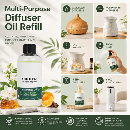 Luxury Hotel-Inspired Diffuser Oil with White Tea, Neroli and Bergamot