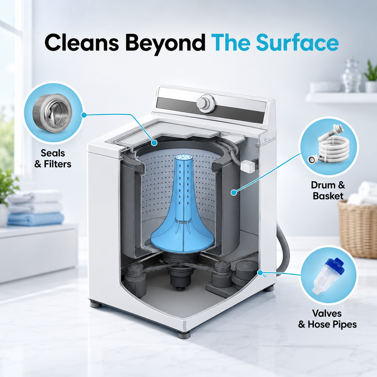 Eco Friendly Washing Machine Cleaner for Pet Odor Removal