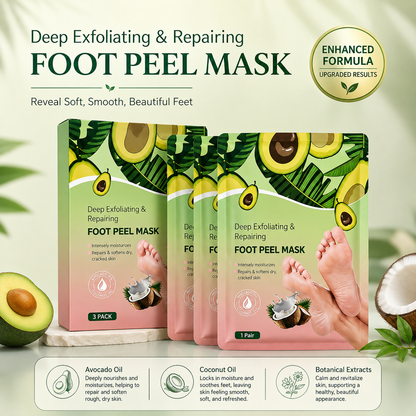 3 Pack Exfoliating Foot Peel Mask for Smooth Feet