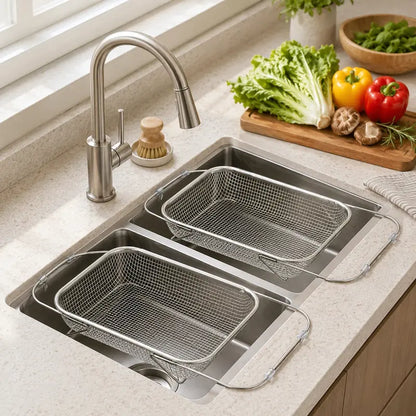 Adjustable Over the Sink Kitchen Strainer Basket