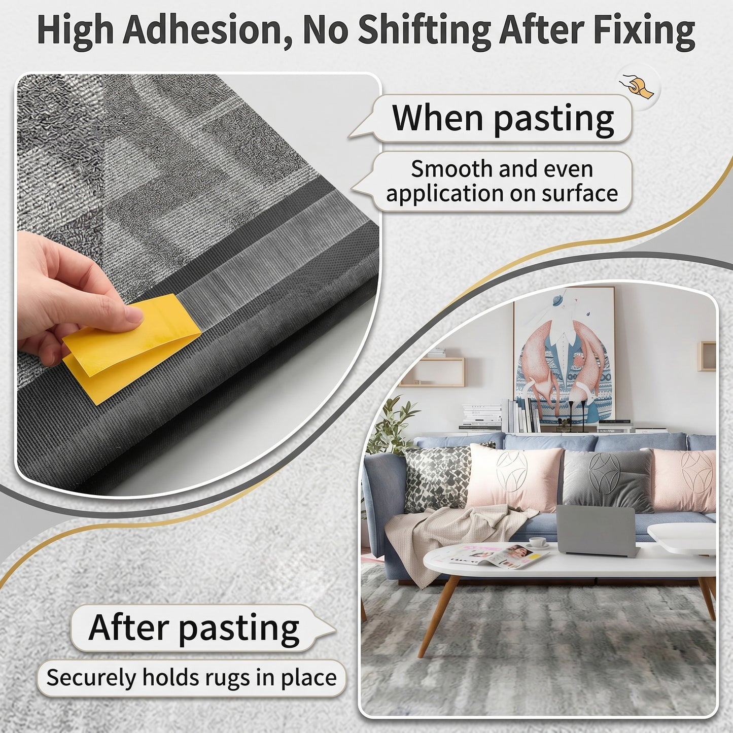 Heavy Duty Removable Double Sided Tape for Home Carpet and Wall Use