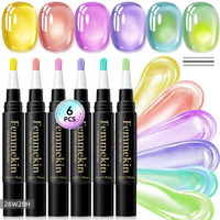 6 Colors Cat Eye One-Step Gel Pens -H