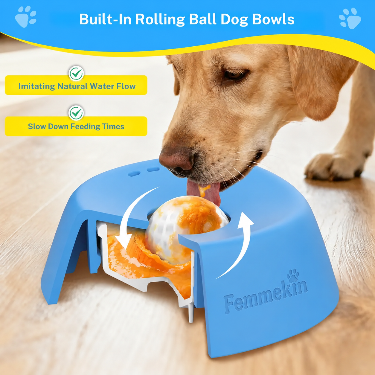 BOGO Femmekin Slow Feeder Dog Bowl for Liquid Treats