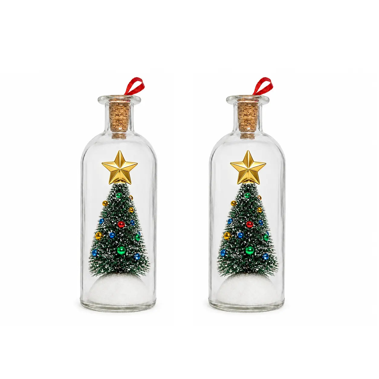RUXACTY Recordable Christmas Message in a Bottle Ornament 8 Inch Voice Recording Holiday Keepsake with Playback Snowy Christmas Tree Scene Glass Bottle Decoration for Tree Home and Gift,back to school,back to school haul