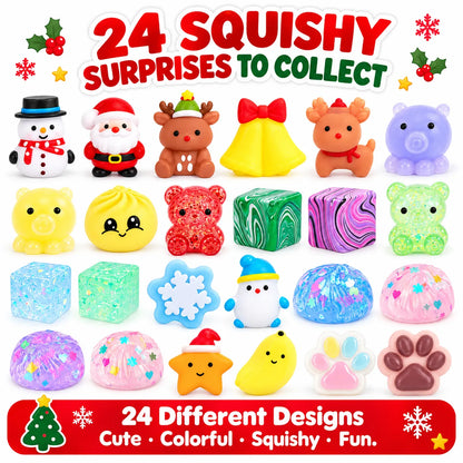 🎄 Christmas Squishy Gachapon Advent Calendar 2026 – 24 Surprise Capsules
