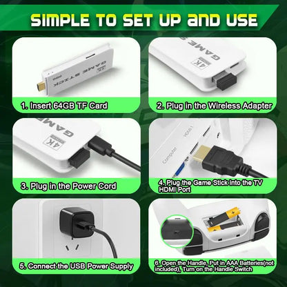 Upgraded Retro Game Stick 4K HDMI Console with 40000 Classic Games
