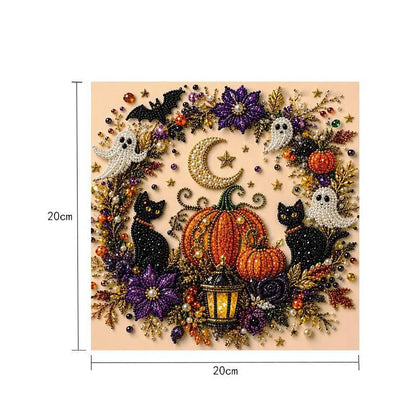 🎃 Halloween Witch Pearl Painting DIY Kit - Pumpkin Moon Diamond Art