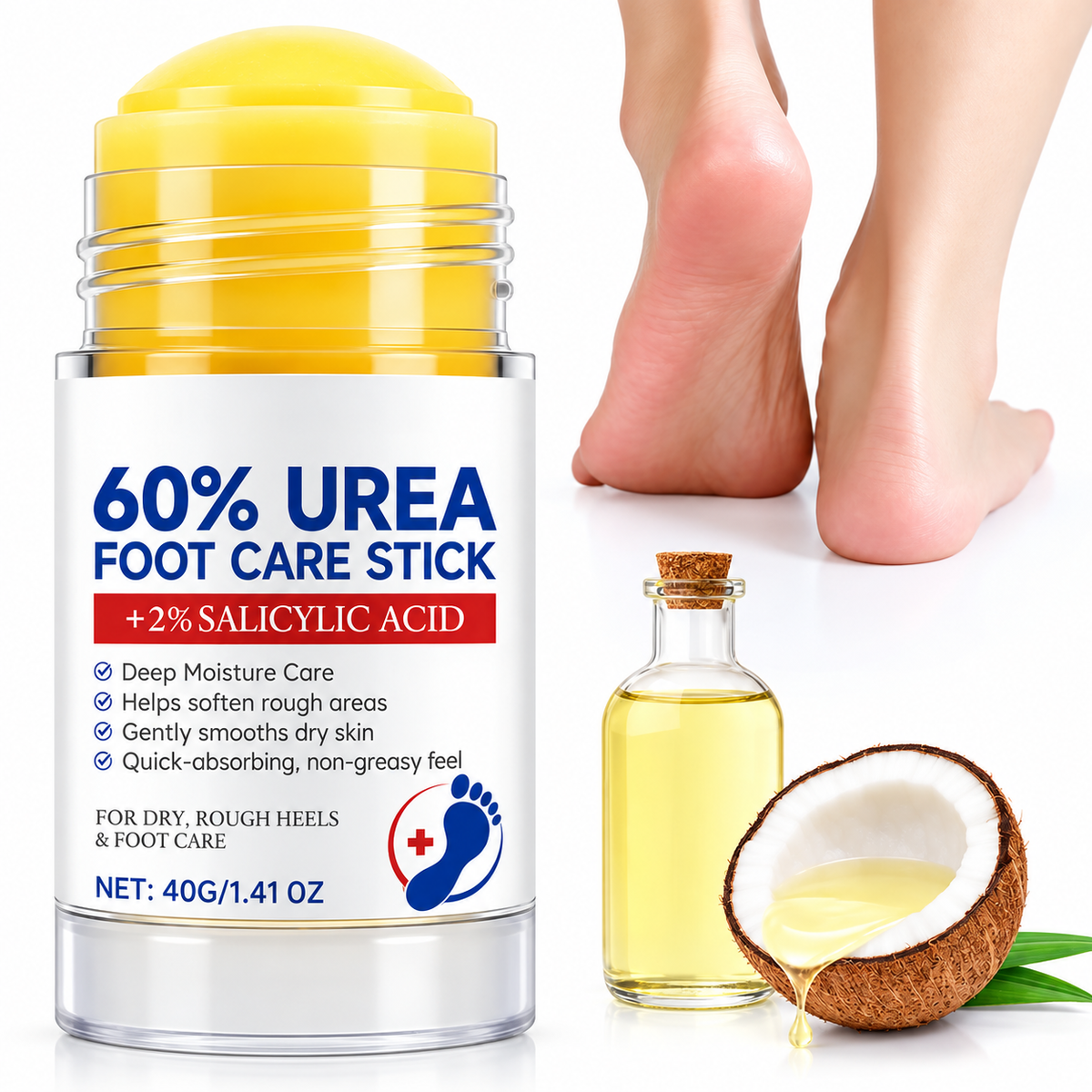 40g Urea Foot Care Stick, Moisturizing Hydrating Foot Care Cream