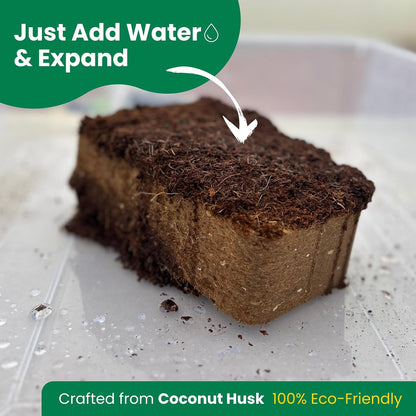 350g Organic Coco Coir Brick for Plants – Expandable Coconut Fiber Growing Medium