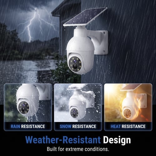 ⏰Smart AI Detection - Solar-Powered Simulated Surveillance Camera Street Light