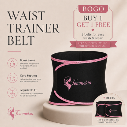 Femmekin Waist Trainer Belt - Adjustable Sizes for All ,BOGO