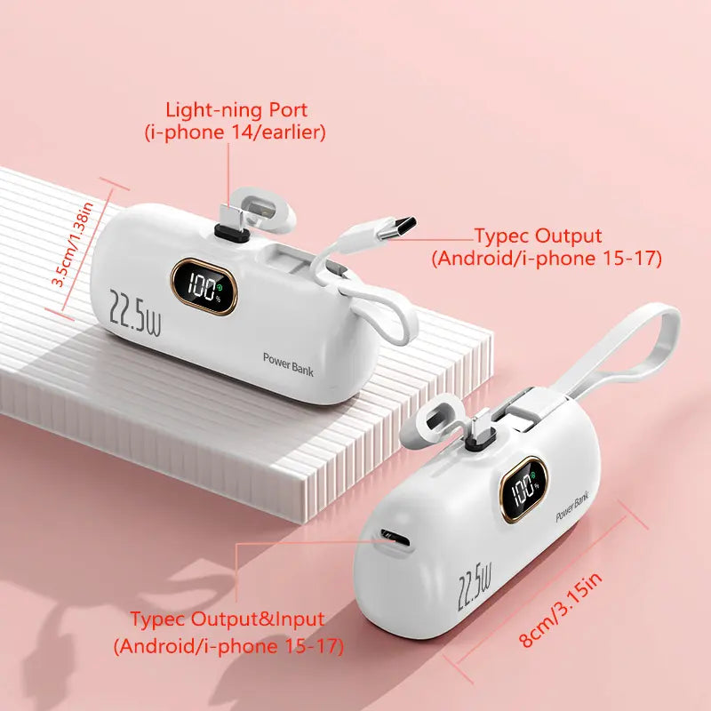 5000mAh 22.5W Fast Charge Mini Power Bank
