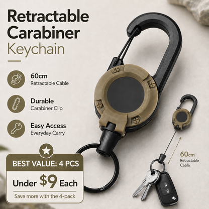 Retractable Carabiner Keychain