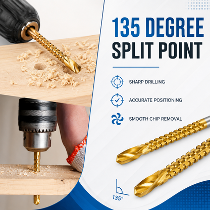 Titanium Coated Drill Bit Set for Metal and Wood