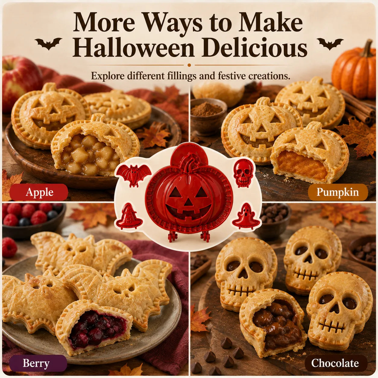 Early Bird Halloween🎃 8-Piece Halloween Mini Hand Pie Mold Set - BUY 1 GET 1 FREE ！