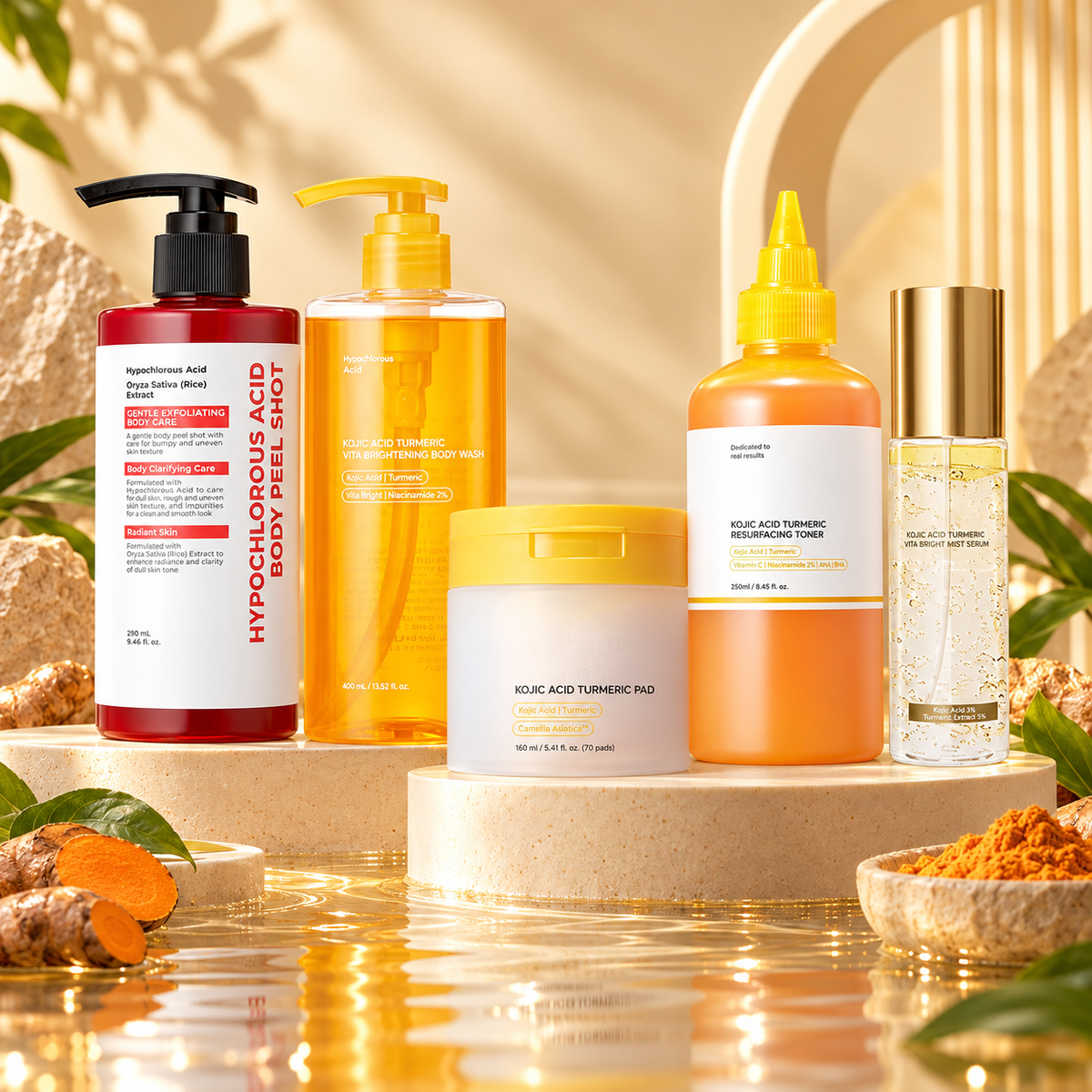 Smooth & Clear Body Care Set for Exfoliating Brightening & Uneven Skin Tone