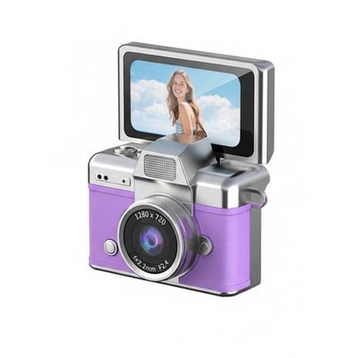 🎁 Mini Retro Digital Camera with Necklace & Clip – Pocket-Sized Christmas Gift
