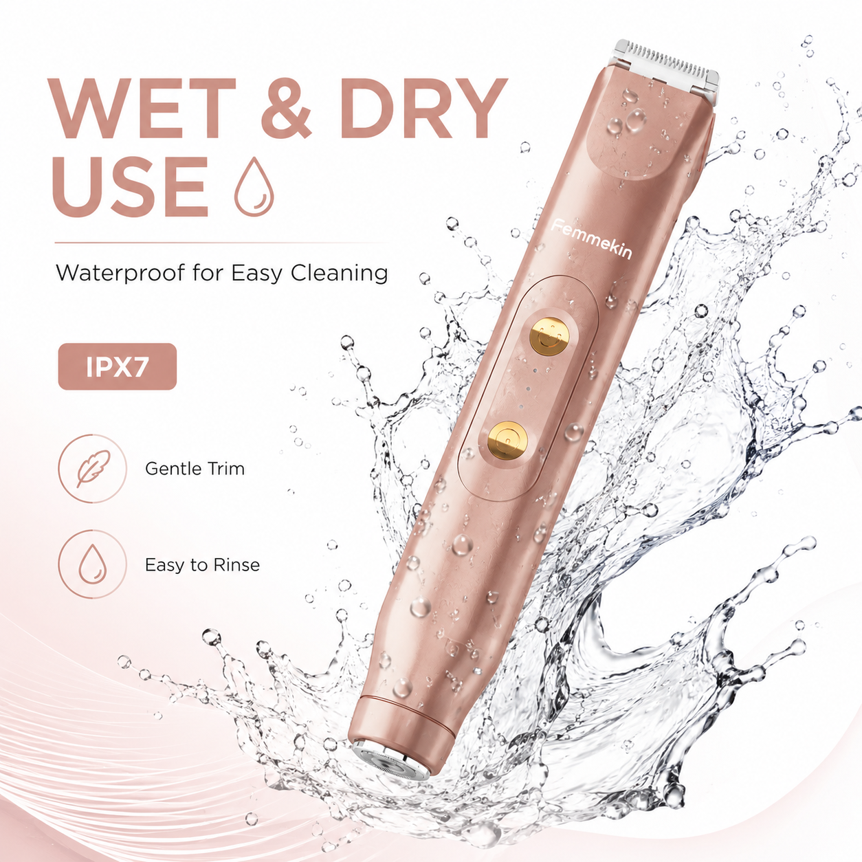 NEW Femmekin 2-in-1 Waterproof Painless Body Trimmer